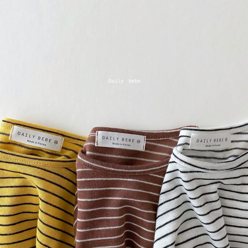 DAILY BEBE - Korean Children Fashion - #Kfashion4kids - Linen Stripes Tee - 5