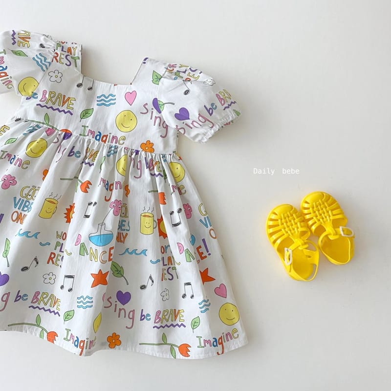 DAILY BEBE - Korean Children Fashion - #Kfashion4kids - Sketch One-piece - 4