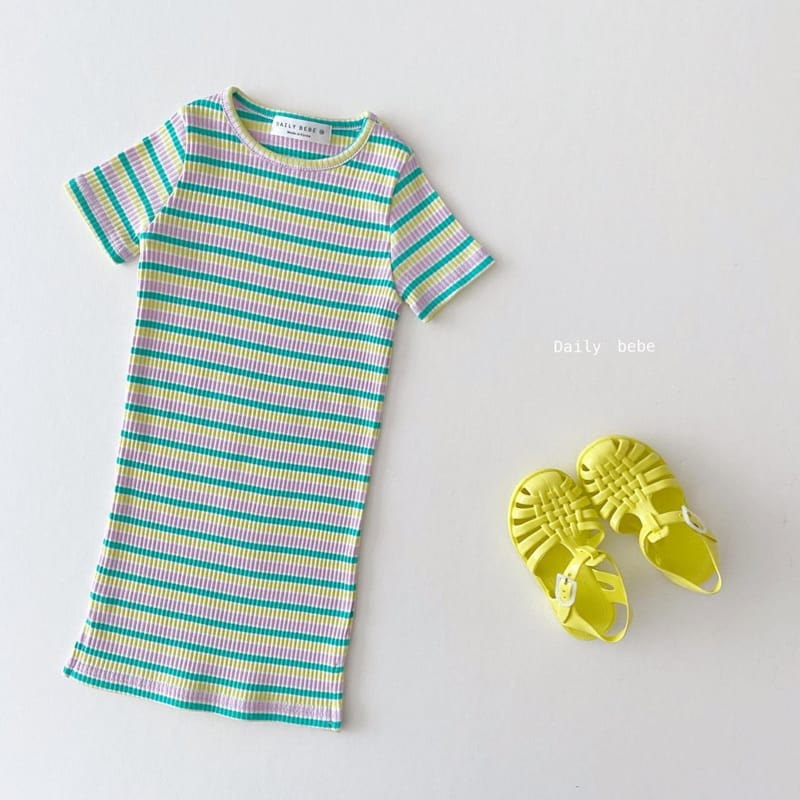 DAILY BEBE - Korean Children Fashion - #Kfashion4kids - Rip Slim One-piece - 2