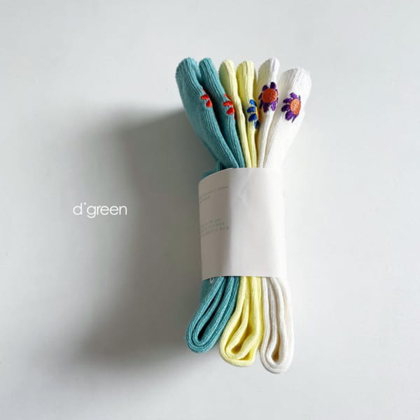 DIGREEN - Korean Children Fashion - #Kfashion4kids - Garden Socks [set of 3] - 6