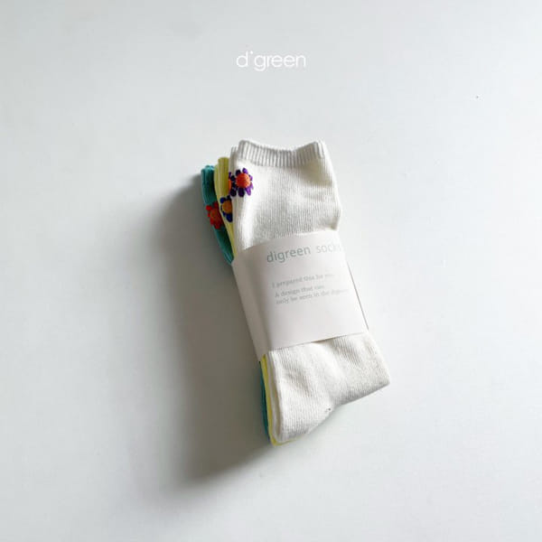 DIGREEN - Korean Children Fashion - #Kfashion4kids - Garden Socks [set of 3] - 8