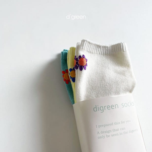 DIGREEN - Korean Children Fashion - #Kfashion4kids - Garden Socks [set of 3] - 9