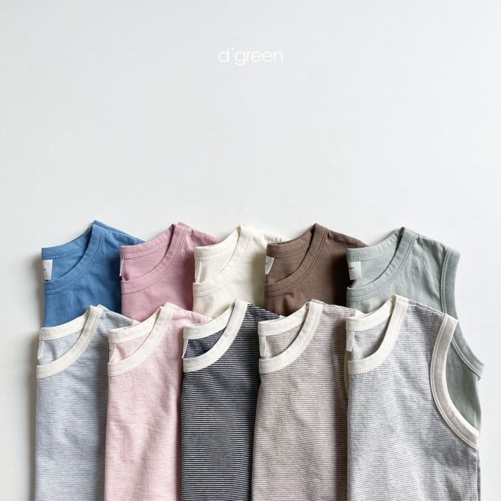DIGREEN - Korean Children Fashion - #Kfashion4kids - Stripes Basic Sleeveless 1+1 - 2