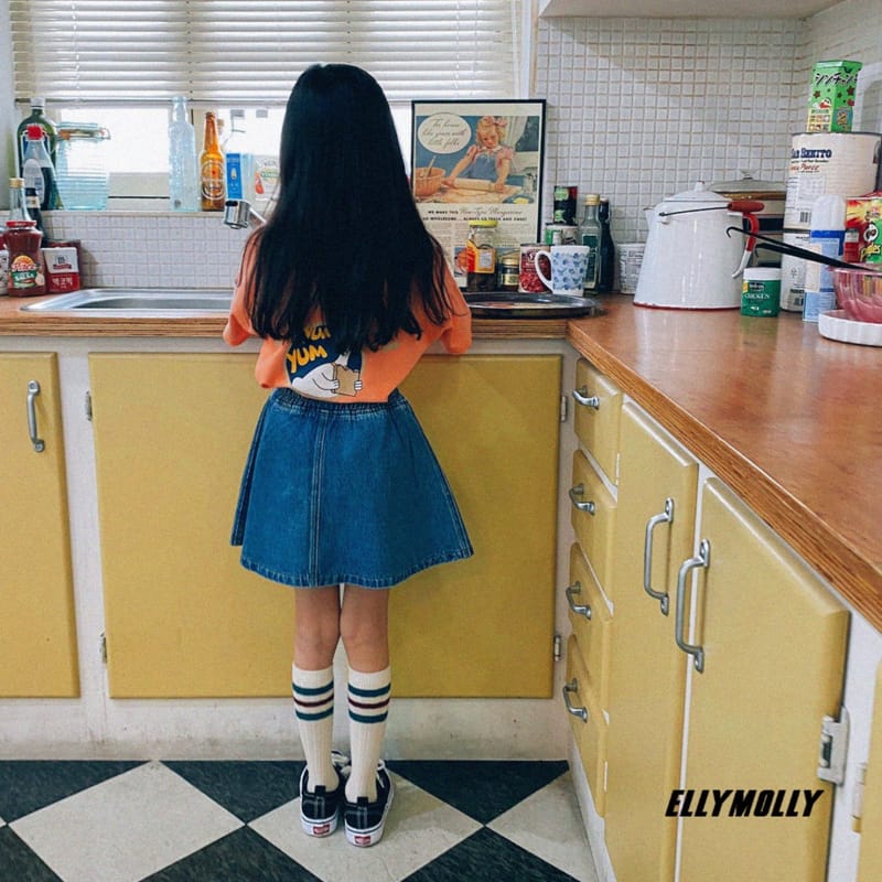 ELLYMOLLY - Korean Children Fashion - #Kfashion4kids - Flare Denim Skirt - 11