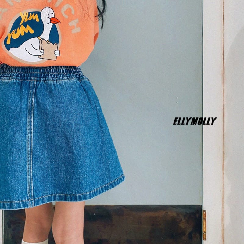 ELLYMOLLY - Korean Children Fashion - #Kfashion4kids - Flare Denim Skirt - 7