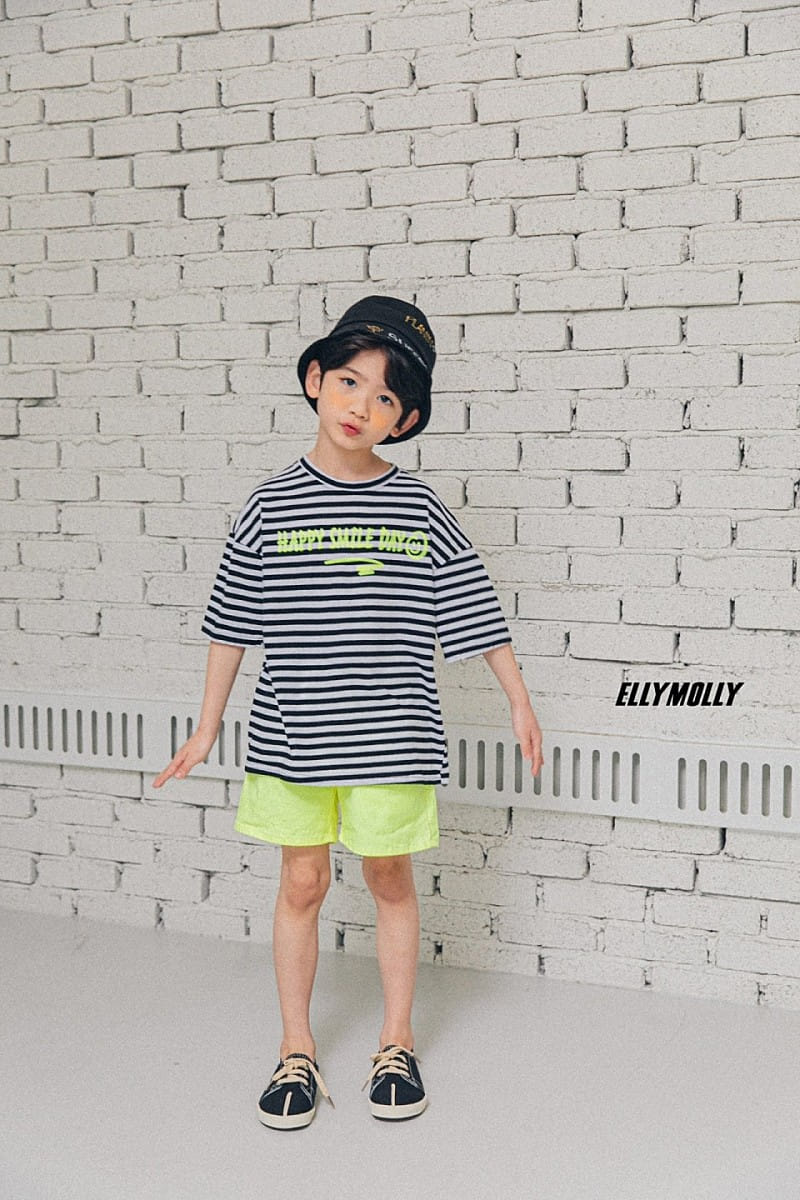 ELLYMOLLY - Korean Children Fashion - #Kfashion4kids - Stripes Smile Tee