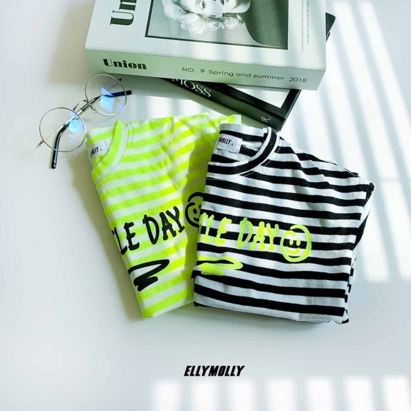 ELLYMOLLY - Korean Children Fashion - #Kfashion4kids - Stripes Smile Tee - 10