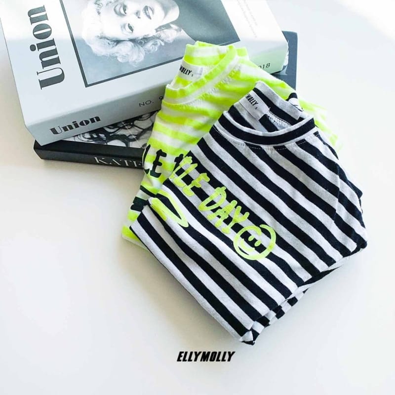 ELLYMOLLY - Korean Children Fashion - #Kfashion4kids - Stripes Smile Tee - 12
