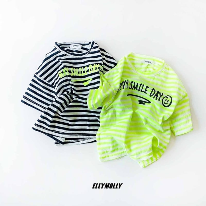 ELLYMOLLY - Korean Children Fashion - #Kfashion4kids - Stripes Smile Tee - 2