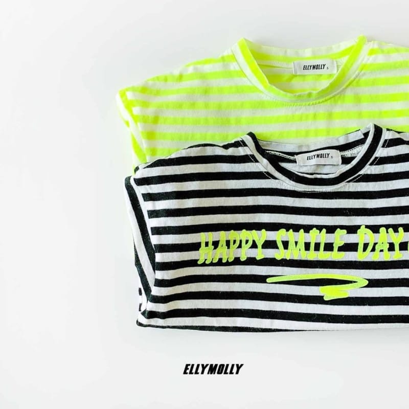 ELLYMOLLY - Korean Children Fashion - #Kfashion4kids - Stripes Smile Tee - 6