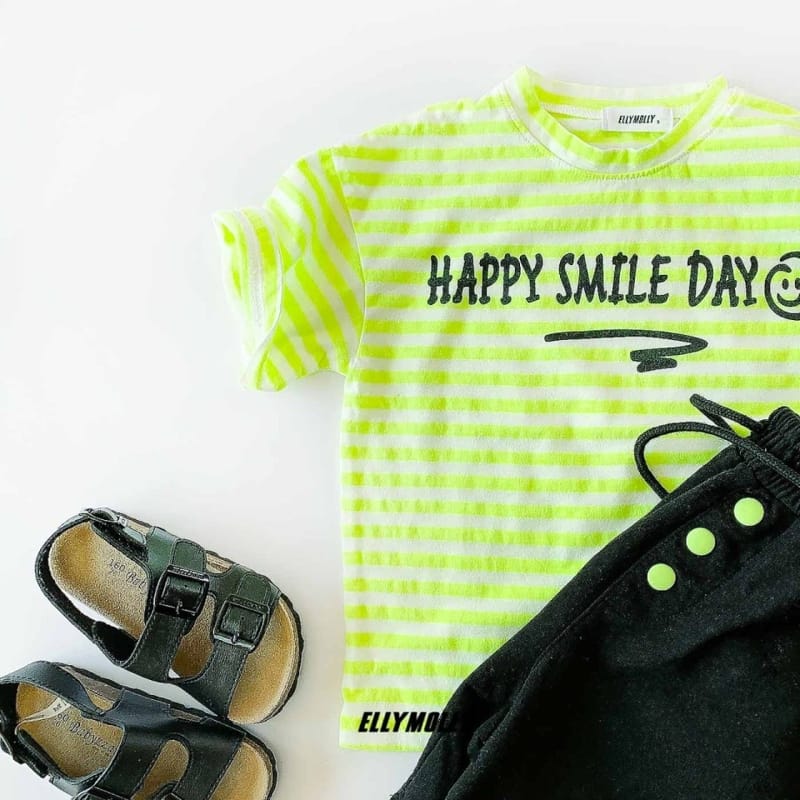 ELLYMOLLY - Korean Children Fashion - #Kfashion4kids - Stripes Smile Tee - 8