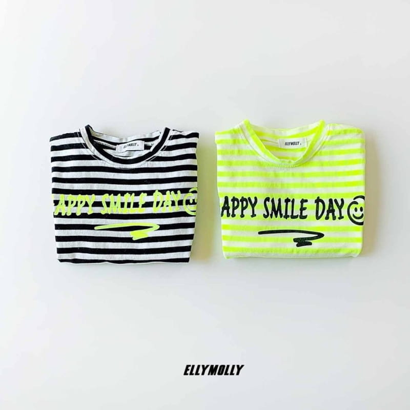 ELLYMOLLY - Korean Children Fashion - #Kfashion4kids - Stripes Smile Tee - 9