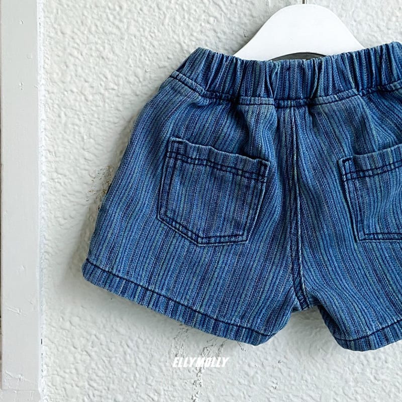 ELLYMOLLY - Korean Children Fashion - #Kfashion4kids - Stripes Denim Shorts - 2