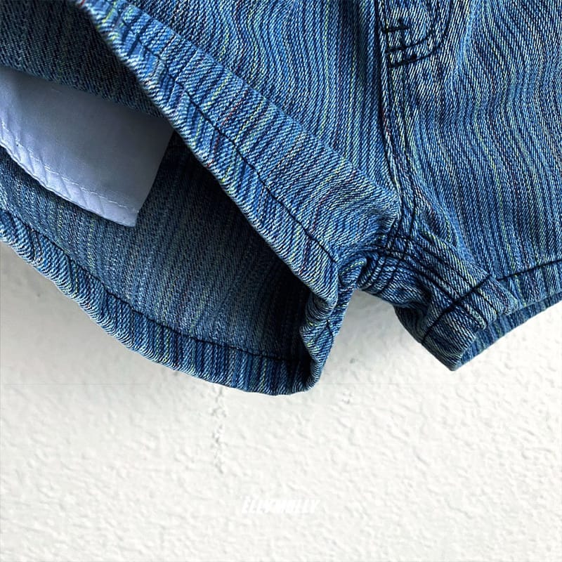 ELLYMOLLY - Korean Children Fashion - #Kfashion4kids - Stripes Denim Shorts - 3