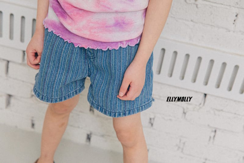 ELLYMOLLY - Korean Children Fashion - #Kfashion4kids - Stripes Denim Shorts - 6