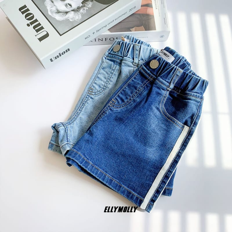 ELLYMOLLY - Korean Children Fashion - #Kfashion4kids - Tape Denim Shorts - 10