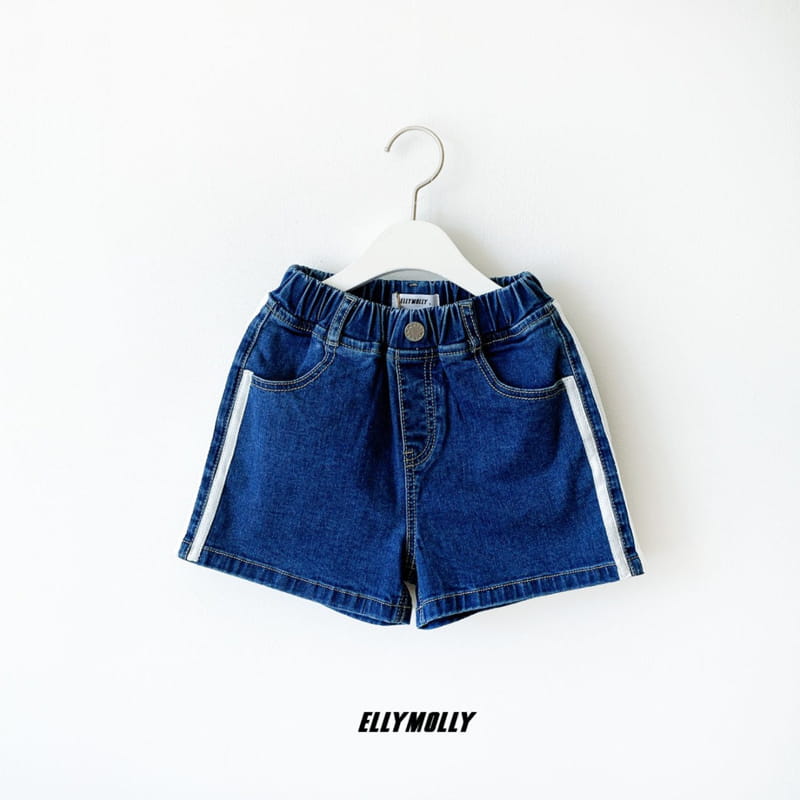 ELLYMOLLY - Korean Children Fashion - #Kfashion4kids - Tape Denim Shorts - 3
