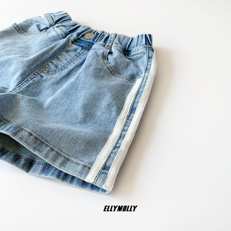 ELLYMOLLY - Korean Children Fashion - #Kfashion4kids - Tape Denim Shorts - 5