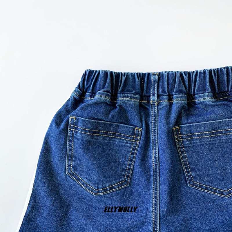 ELLYMOLLY - Korean Children Fashion - #Kfashion4kids - Tape Denim Shorts - 6