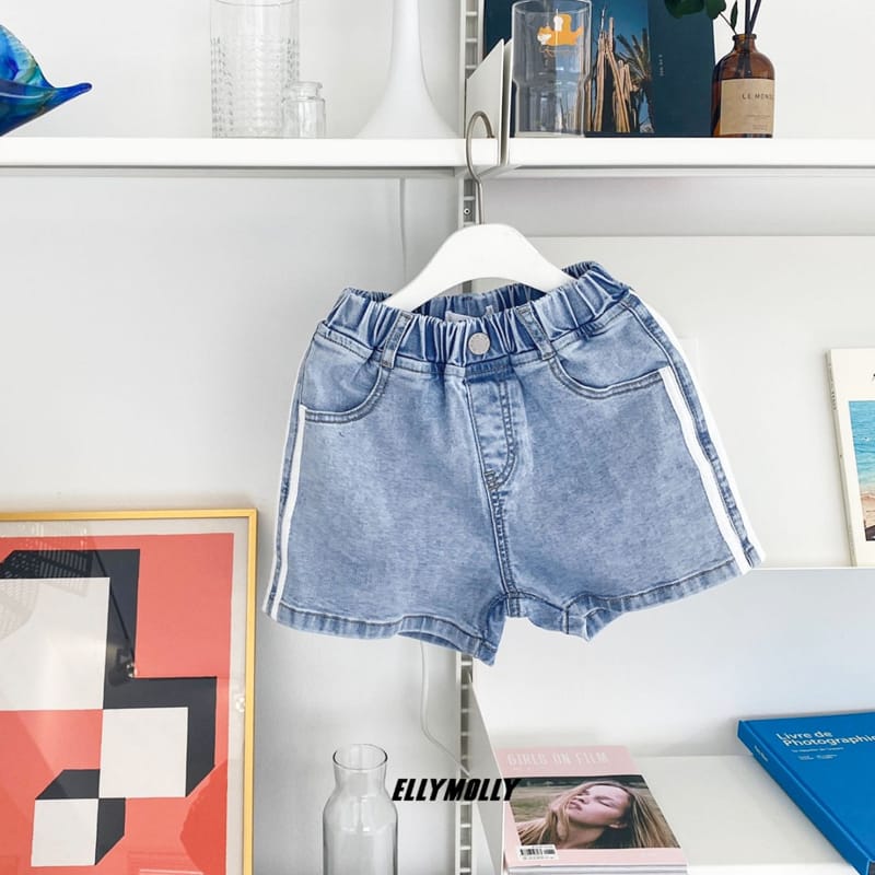 ELLYMOLLY - Korean Children Fashion - #Kfashion4kids - Tape Denim Shorts - 7