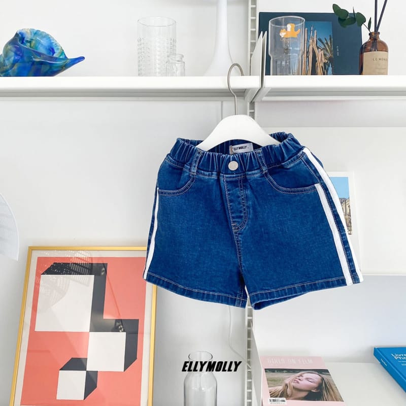 ELLYMOLLY - Korean Children Fashion - #Kfashion4kids - Tape Denim Shorts - 8