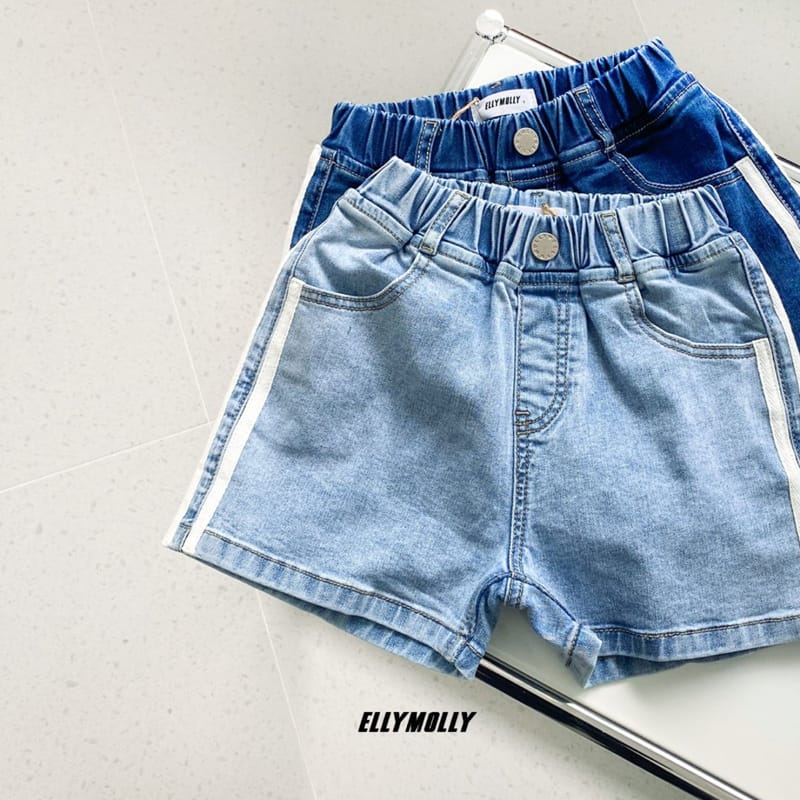 ELLYMOLLY - Korean Children Fashion - #Kfashion4kids - Tape Denim Shorts - 9