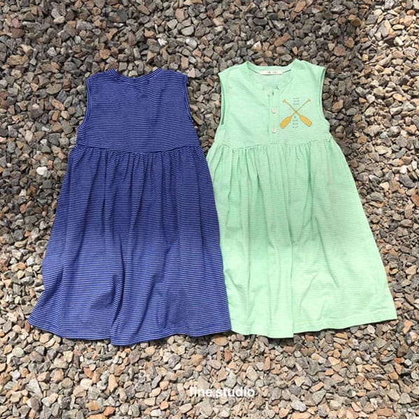 FINE STUDIO - Korean Children Fashion - #Kfashion4kids - Small Stripes One-piece - 2