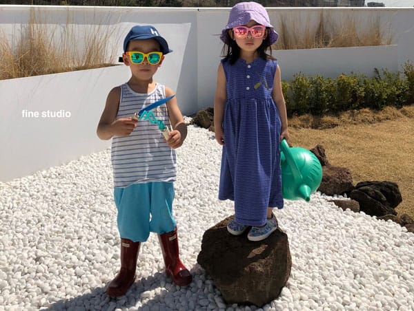 FINE STUDIO - Korean Children Fashion - #Kfashion4kids - Small Stripes One-piece - 4