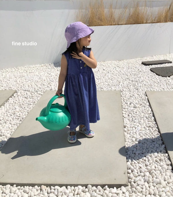 FINE STUDIO - Korean Children Fashion - #Kfashion4kids - Small Stripes One-piece - 5
