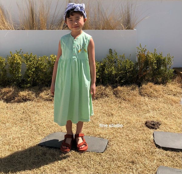 FINE STUDIO - Korean Children Fashion - #Kfashion4kids - Small Stripes One-piece - 8