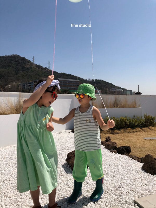 FINE STUDIO - Korean Children Fashion - #Kfashion4kids - Small Stripes One-piece - 9