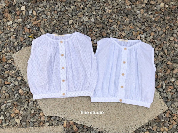 FINE STUDIO - Korean Children Fashion - #Kfashion4kids - Dot Shirring Blouse - 3