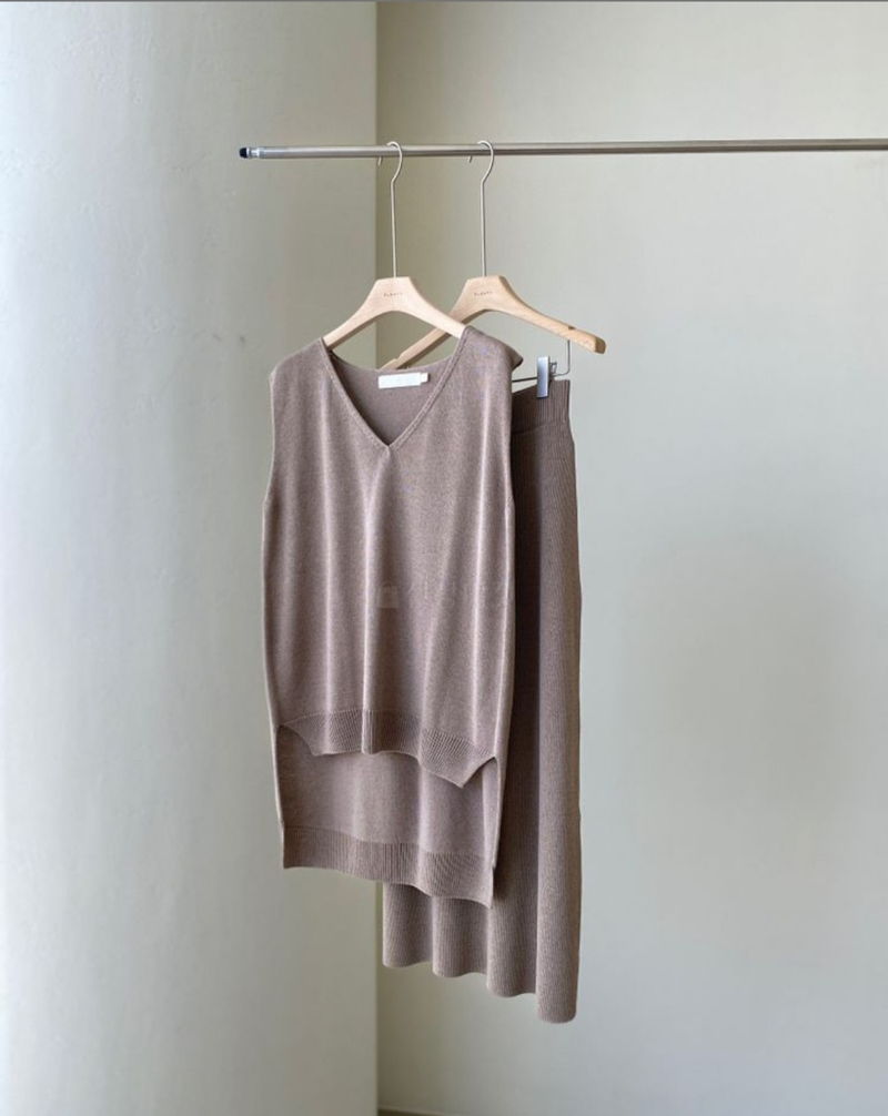 FLOATY - Korean Women Fashion - #Kfashion - Puss Top Skirt Set - 4