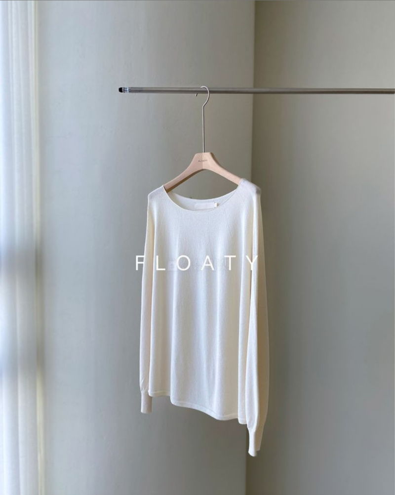 FLOATY - Korean Women Fashion - #Kfashion - Wholegarment Hidden Round Knit Pullover - 2