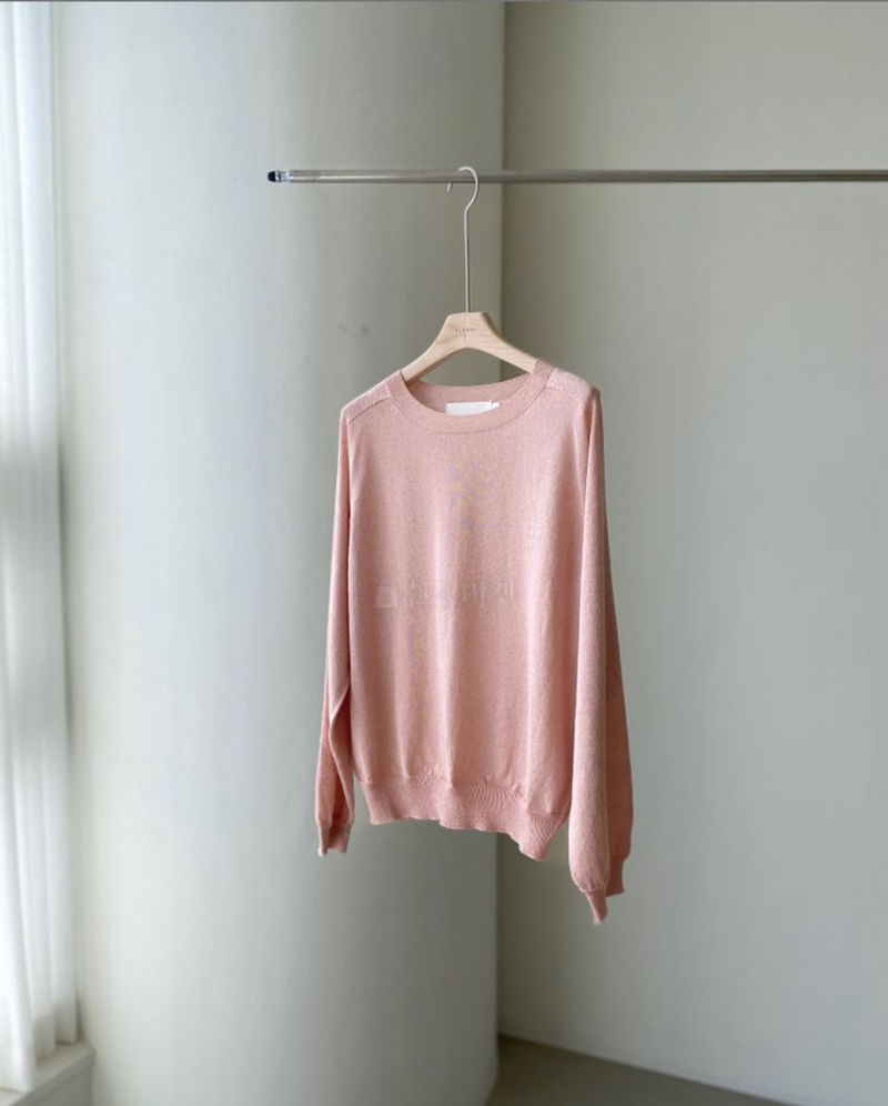 FLOATY - Korean Women Fashion - #Kfashion - Wholegarment Summer Round Knit Pullover - 3