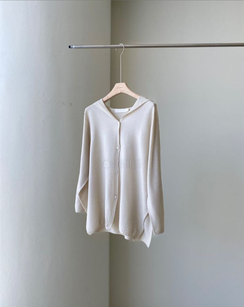 FLOATY - Korean Women Fashion - #Kfashion - Wholegarment Benny Hood Cardigan - 3