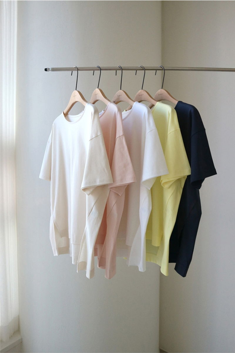 FLOATY - Korean Women Fashion - #Kfashion - Silket Unbalance Tee