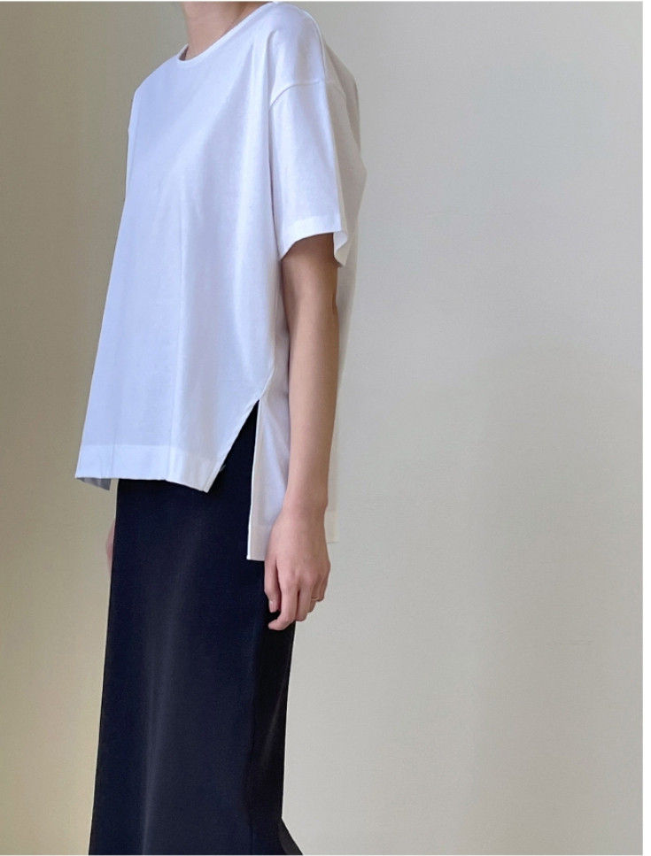 FLOATY - Korean Women Fashion - #Kfashion - Silket Unbalance Tee - 8
