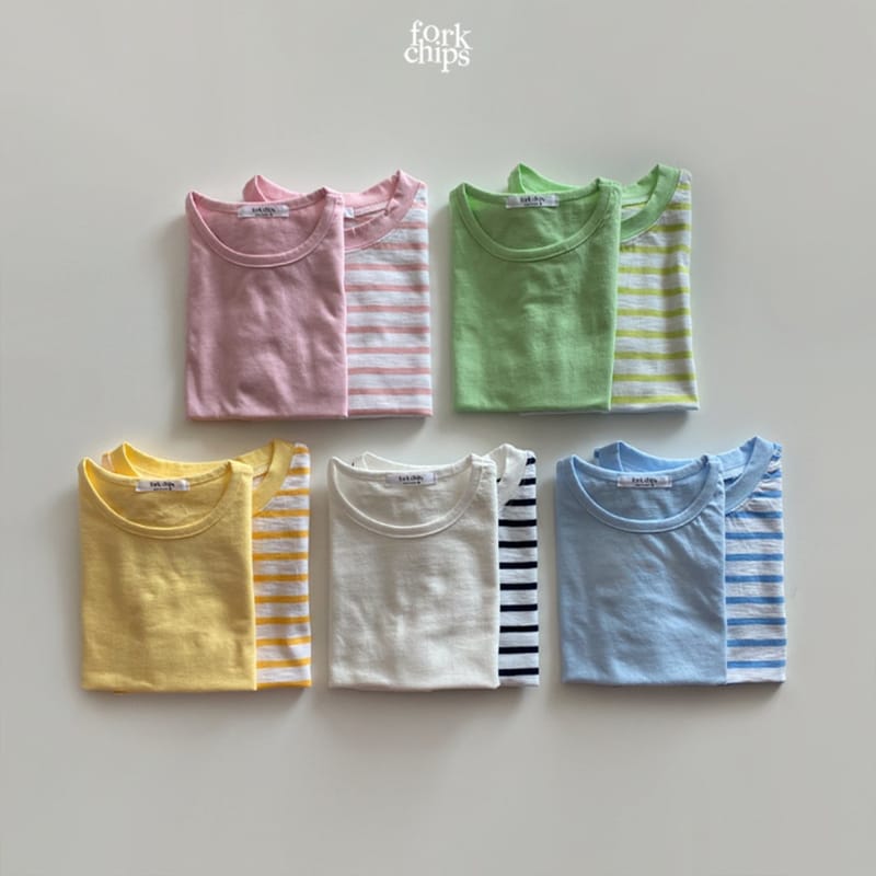 FORK CHIPS - Korean Children Fashion - #Kfashion4kids - Gift 1+1 Tee