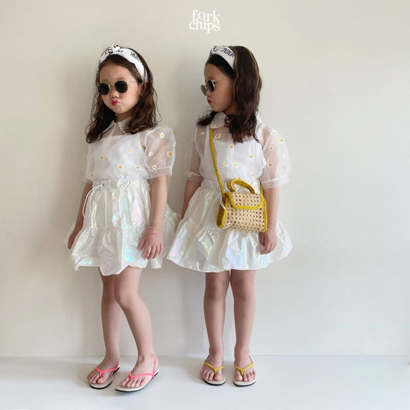FORK CHIPS - Korean Children Fashion - #Kfashion4kids - Hologram Skirt Pants - 7