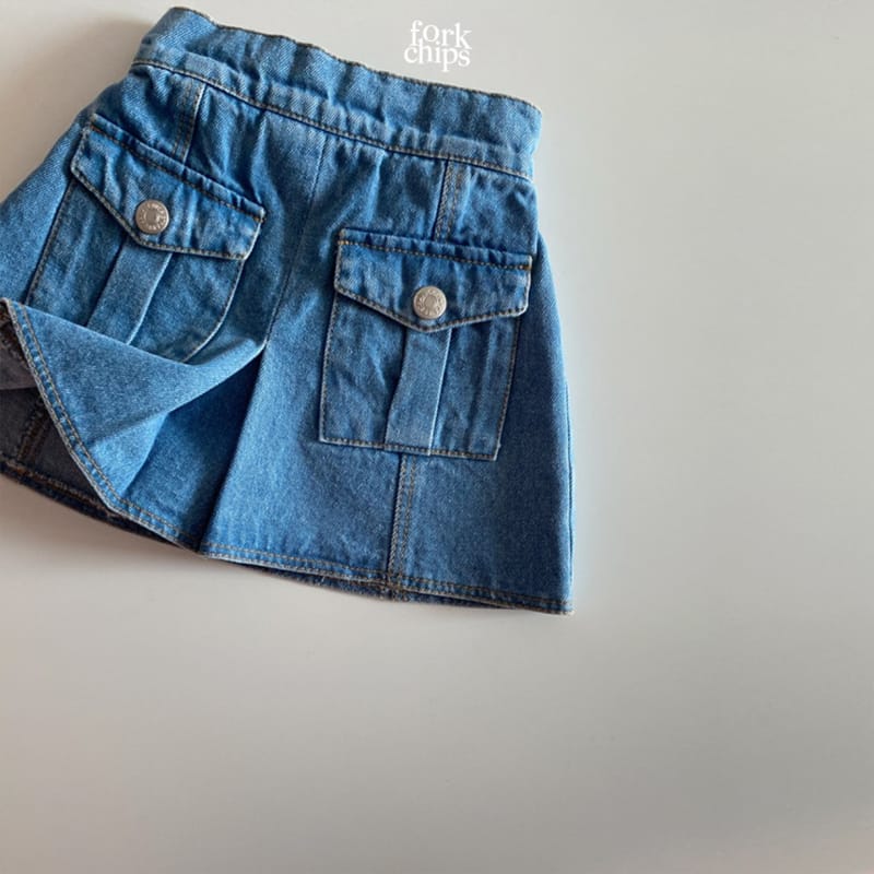 FORK CHIPS - Korean Children Fashion - #Kfashion4kids - Vivi Denim Skirt - 2