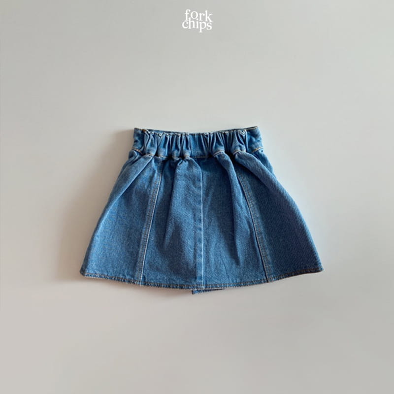 FORK CHIPS - Korean Children Fashion - #Kfashion4kids - Vivi Denim Skirt - 3