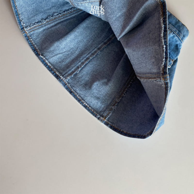FORK CHIPS - Korean Children Fashion - #Kfashion4kids - Vivi Denim Skirt - 4