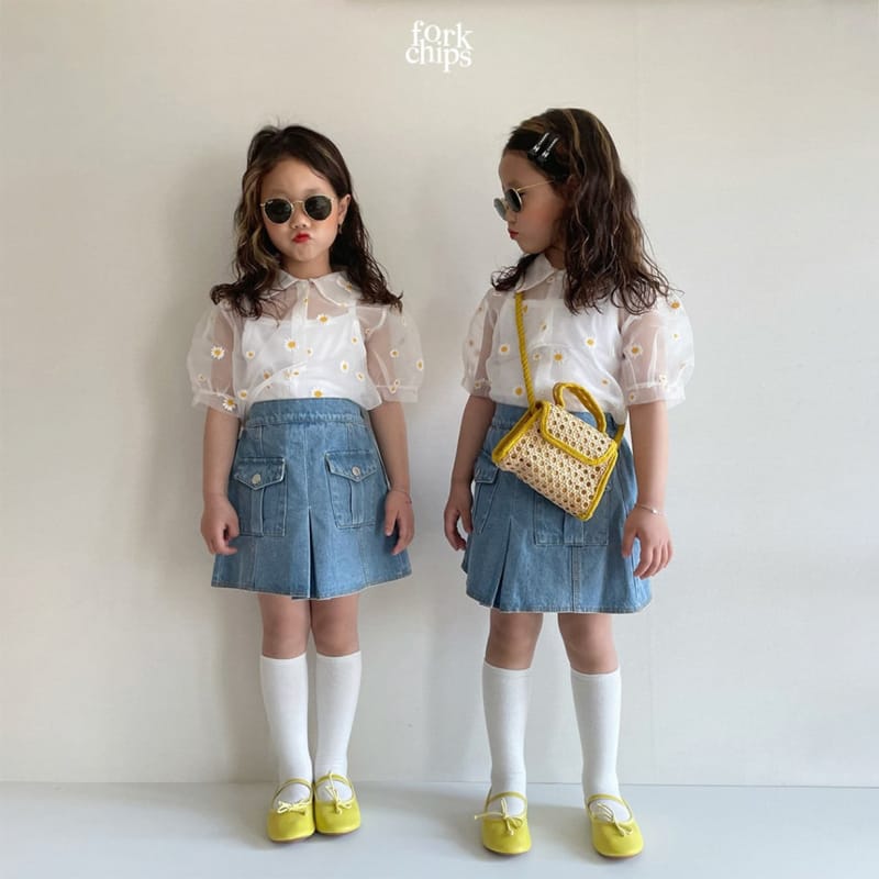 FORK CHIPS - Korean Children Fashion - #Kfashion4kids - Vivi Denim Skirt - 5