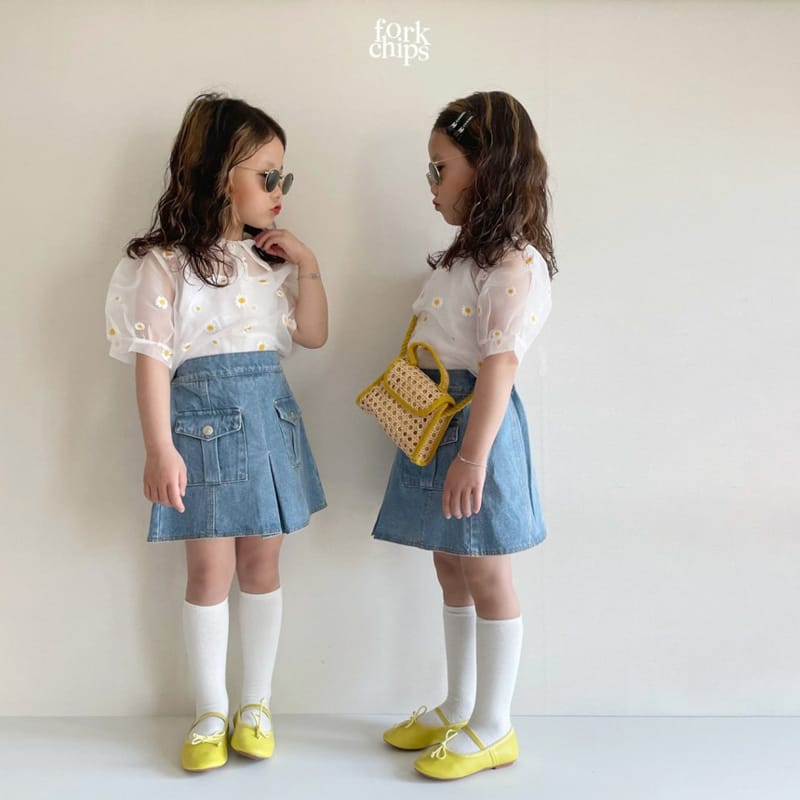 FORK CHIPS - Korean Children Fashion - #Kfashion4kids - Vivi Denim Skirt - 9