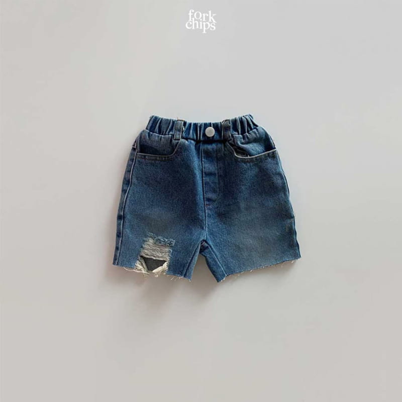 FORK CHIPS - Korean Children Fashion - #Kfashion4kids - Pony Denim Shorts