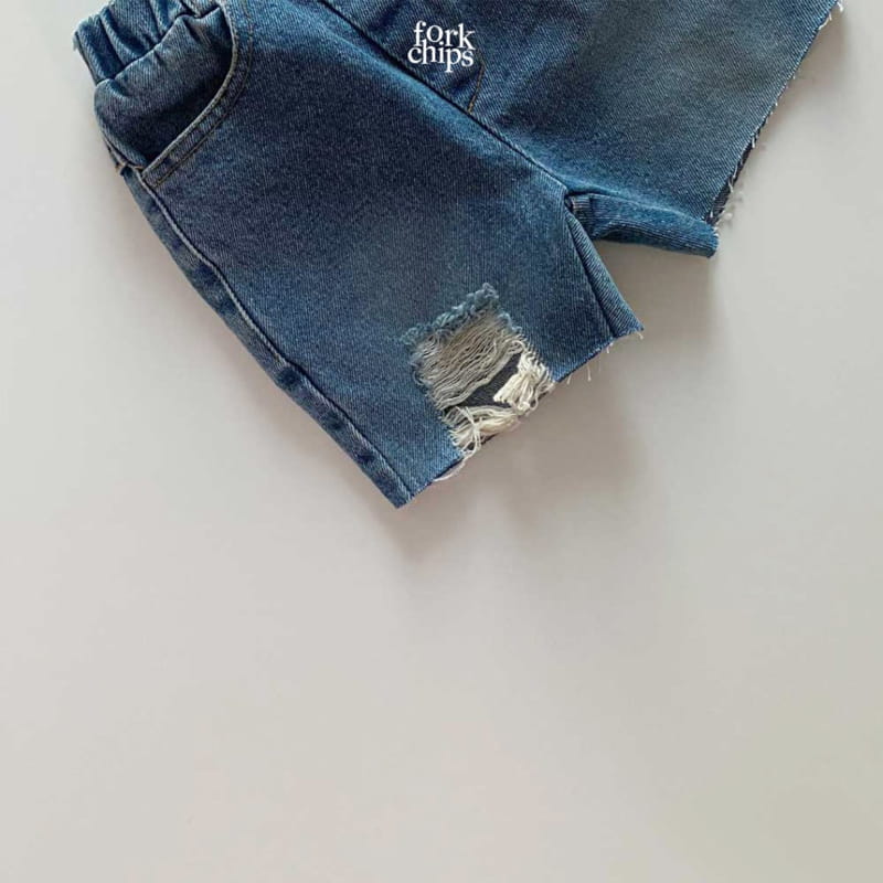 FORK CHIPS - Korean Children Fashion - #Kfashion4kids - Pony Denim Shorts - 4