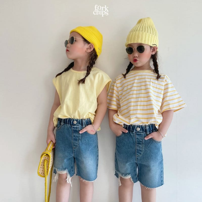 FORK CHIPS - Korean Children Fashion - #Kfashion4kids - Pony Denim Shorts - 8