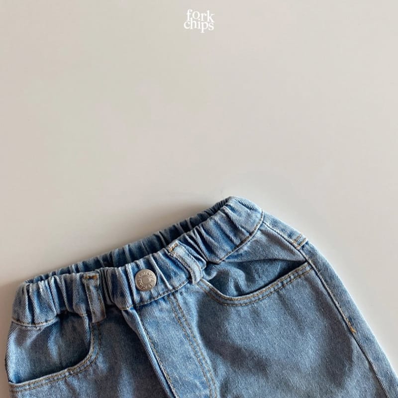 FORK CHIPS - Korean Children Fashion - #Kfashion4kids - Somrthing Denim Shorts - 4