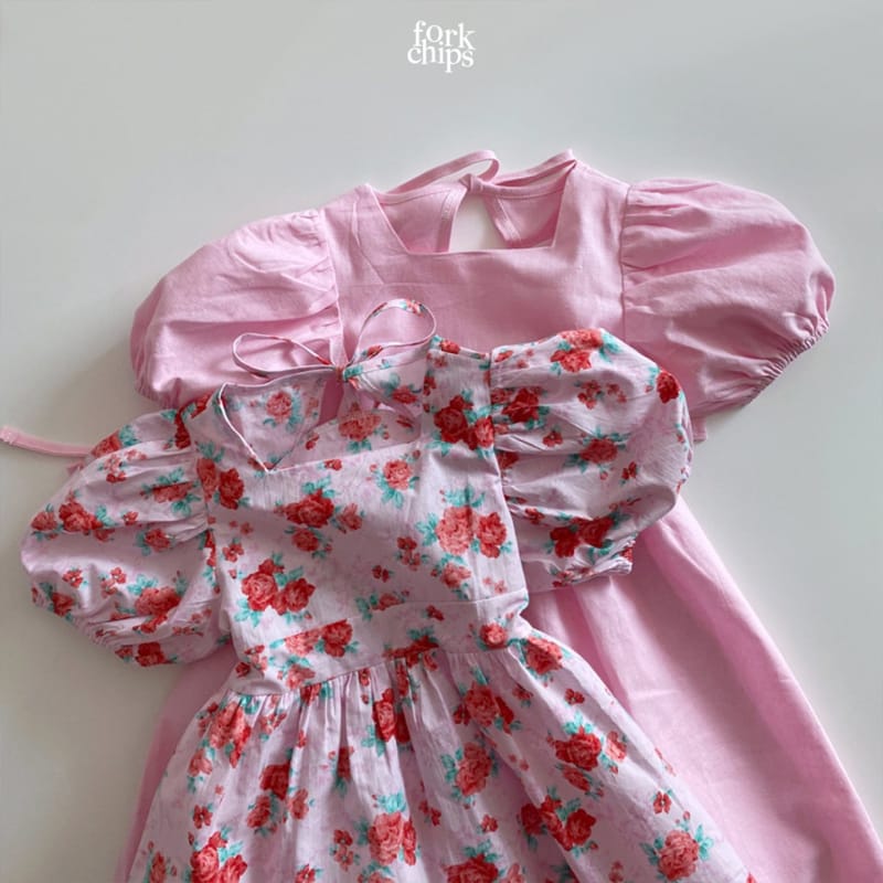 FORK CHIPS - Korean Children Fashion - #Kfashion4kids - Rose Day One-piece